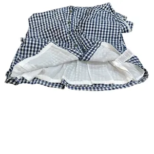 J. Crew Factory V Neck Button Front Navy Gingham Sleeveless Dress 0‎ Lined thumbnail 6