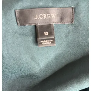 J.Crew‎ Teal Textured Perforated Midi Dress Elastic Waist Size 10 thumbnail 7
