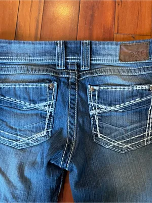 BKE Stella Low-Rise Cropped Jeans Women's 27 Blue Dark Wash Denim Stretch 90's thumbnail 5