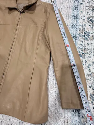 Vintage Victoria Genuine Leather Jacket M Taupe Minimalist Y2K Zip Quiet Luxury thumbnail 10