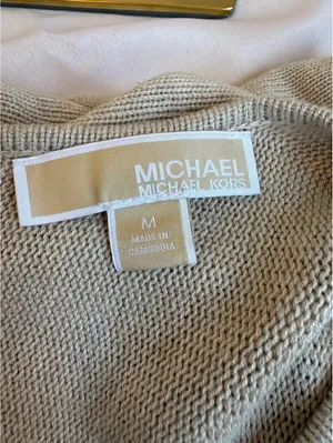 Michael Kors Beige Long Sleeve Knit Sweater Dress, Size M thumbnail 5