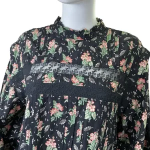 Pilcro Anthropologie NWT Large Long‎ Sleeve Mock Neck Swing Mini Dress Floral thumbnail 9
