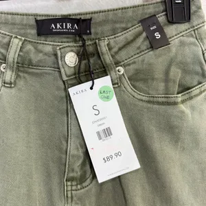 NWT Akira S‎ Green Utility Cargo Pants Pockets Streetwear Y2K Grunge Cyberpunk thumbnail 5