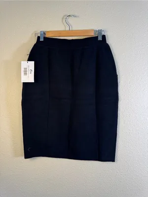 Zyia Active Black Knit Button Front Sweater Pencil Skirt Womens L Tribeca Casual thumbnail 4