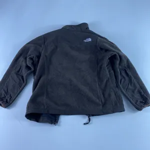The‎ North Face Jacket Girls Large 14-16 Brown Full Zip Fleece Zipper Broken thumbnail 6