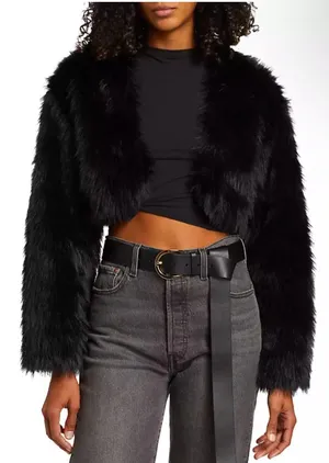 Cropped Fur Coat thumbnail 1
