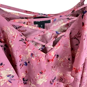 Torrid Georgette Pink Floral Off Shoulder Lightweight Flowy Ruffled Blouse Sz L‎ thumbnail 5