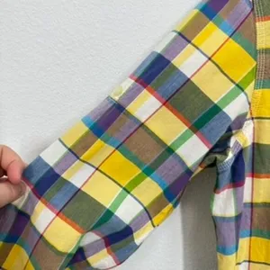 Lauren Ralph Lauren Women's Yellow Blue Plaid Cotton Button Down Shirt Preppy‎ thumbnail 5