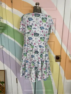 Smith & Quinn Delaney Reynolds Lake Oconee Resort Wear Tiered Mini Dress Sz L 🧡🎀 thumbnail 5