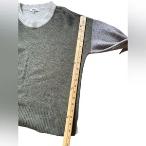 MADEWELL Olive Green/Gray/Beige Merino/Alpaca Wool Blend Crew Neck Sweater Small thumbnail 14