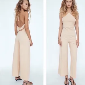 🐚‎ ZARA TAN BACK TIE JUMPSUIT! thumbnail 2