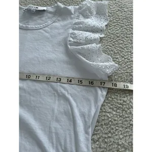 Joe’s Jeans Eyelet Flutter Sleeve Top T-Shirt White NEW NWOT Size S $148 thumbnail 3