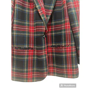Vintage Sag Harbor Tartan Plaid Blazer 90s Heritage Prep Size 12 thumbnail 4