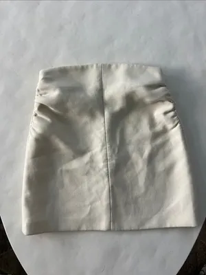 ZARA Cream Ruched Minimalist Mini Skirt XS thumbnail 2