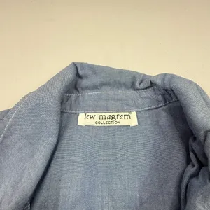 Lew Magram Collection Blue Button Front Safari Jacket with Roll-Tab Sleeves thumbnail 2