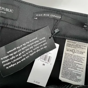🆕 NWT Banana Republic High Rise Straight Leg Ankle Jeans Wax Coated Black Sz 26 thumbnail 16