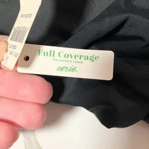 Aerie Wrap Full Coverage One Piece Swimsuit in Black Size XS NWT thumbnail 4