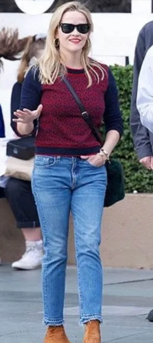 Draper James Reese Witherspoon Cashmere Wool navy burgundy sweater plus size XXL thumbnail 1