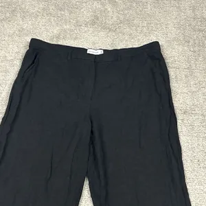 Abercrombie & Fitch Pants Womens 16 Long 33 Linen Blend Wide Leg Trousers Black thumbnail 2