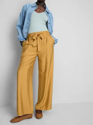 Primark Linen Style Bow Detail Palazzo Trousers thumbnail 8