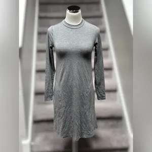 NEW J.Crew Lagenlook Minimalist Mock Neck Heather Gray Modal‎ Jersey Dress XXS thumbnail 2