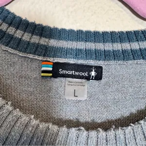 Smartwool Grey Merino Wool Blend V Neck Sweater Womens L Pullover Fall Casual thumbnail 7