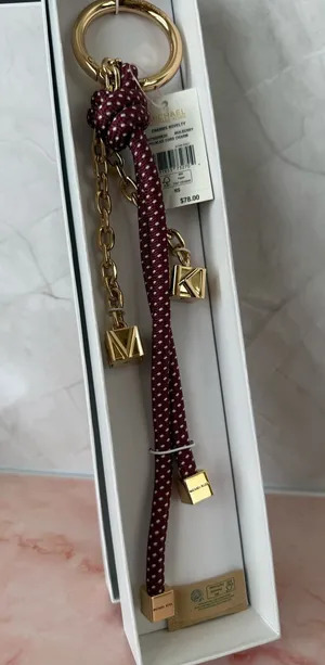 Michael Kors | Burgundy & White Rope Bag Charm/Key Chain thumbnail 1