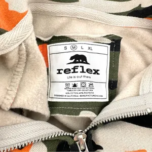 Reflex Camo Full Zip Hoodie Green‎ Tan Blaze Orange Size Medium thumbnail 5
