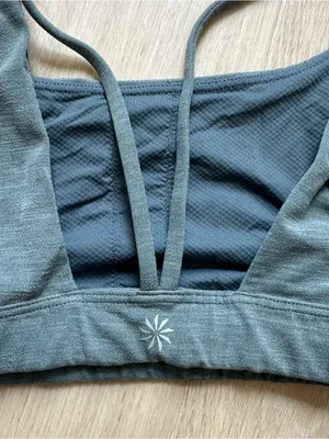 Athleta Heather Grey/Green Sports Bra thumbnail 4