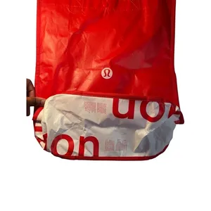 Lululemon Unisex Medium Size Red Tote‎ Bag Travel Sustainability Storage Utility thumbnail 4