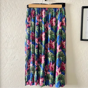 Topshop Tropical Floral Midi Skirt thumbnail 3
