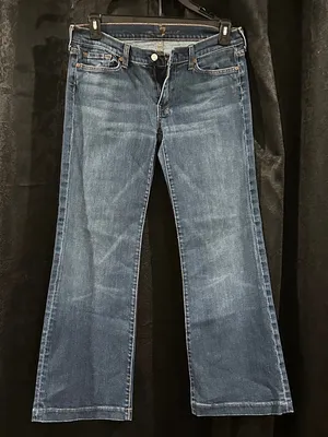7 For All Mankind Dark Blue Flare Jeans thumbnail 1