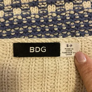 BDG Waffle‎ Knit Long Sleeves Multi Color Blue Womens preppy Sweater Size S thumbnail 9