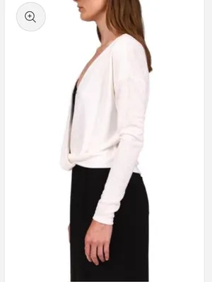 Sanctuary NWT Thinking of You Knit Top Women's White Twist Front Long-Sleeve M thumbnail 3