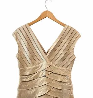 AIdan Mattox Niteline Tan Layers V Neck Casual Mother of Bride Dress thumbnail 2
