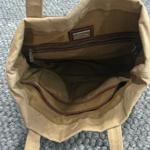 Polo Ralph Lauren Vintage 90's Canvas leather Tote Bag Multi Pocket Khaki thumbnail 10