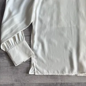 Madewell NEW 100% Silk Utility Pocket Button Up Shirt Women XL Cream Classic thumbnail 8