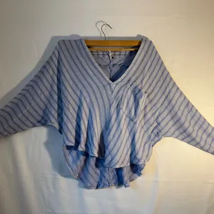 Free People Blue and White Striped Blouse thumbnail 1