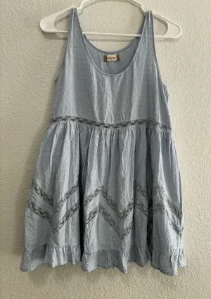 Altar'd State Light Blue Sleeveless Ruffle-Hem Girls' Dress thumbnail 1