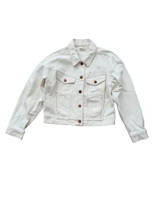 Madewell The Trucker Jean Jacket Size S White Vintage Canvas thumbnail 3