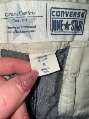 Converse One Star Women's Dark Wash Braided Detail Pants Size 6 thumbnail 3