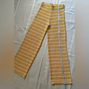 Zara Yellow Striped Wide Leg Pants thumbnail 7