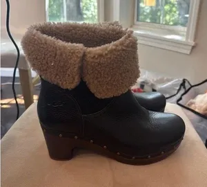 Ugg leather and suede ankle booties thumbnail 1