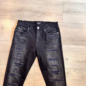 Hudson Jeans Nico Midrise Skinny Jeans‎ Size 27 Black Distressed Ripped Patched thumbnail 3