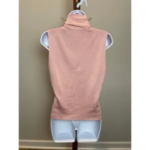 Ann Taylor Pink 100% Silk Sleeveless Tie Mock Neck Top Size M thumbnail 2
