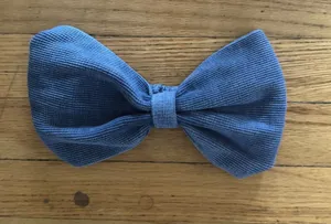 Aerie Blue Waffle-Knit Bow Headband thumbnail 1