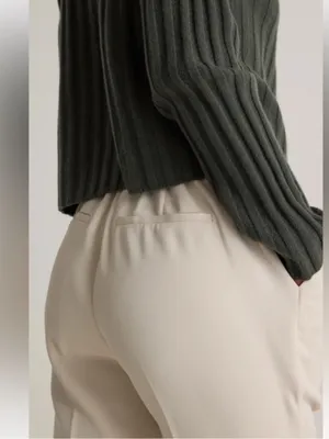 Quince Stretch Crepe Ankle Pants in Sand thumbnail 4