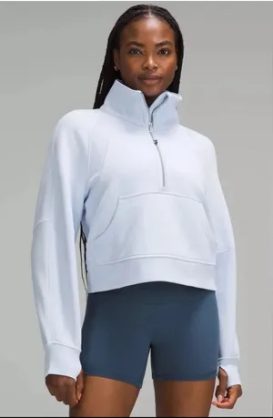 Lululemon Oversized Funnel Neck Scuba Half-Zip in Windmill - Size: XS/S thumbnail 1