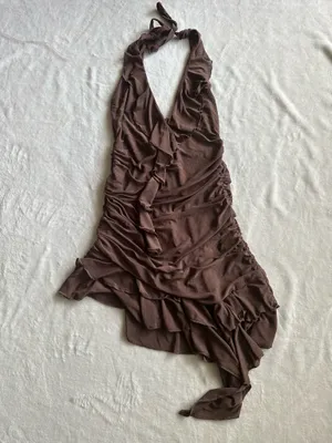 Outcast Clothing Annika Mini Dress Chocolate thumbnail 5