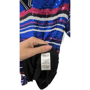 Endless Rose Sequin Striped Polo Mini Dress Size M Preppy Glam Party thumbnail 4